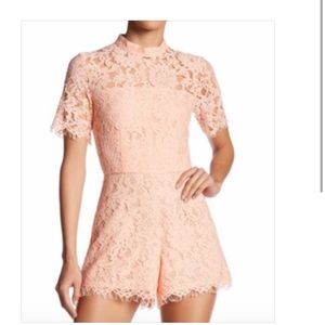 DO+BE Pink Lace Sheer Top Romper
